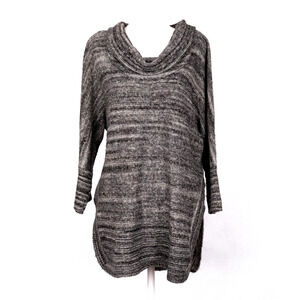 Anthropologie Field & Flower Cowl Neck Pullover Sweater SMALL Gray Cotton Blend